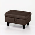 Ottoman Rectangular Storage Ottoman Bench, Flannel Footrest Stool Footstool with Lid for Living Room, Bedroom, Entryway, Coffee, 28.5"x19"x17.5"-Ruum Studio Home