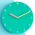 Stephanie Imports Modern Minimalist Teal & Yellow Wall Clock-Ruum Studio Home