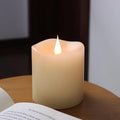 Flameless Candles Battery Operated with Timer, 3D Moving Flame Flickering, Last 600+ Hours Battery Candles, 3" x 3" Ivory Real Wax Electric LED Candle for Wedding Party Decorations-Ruum Studio Home