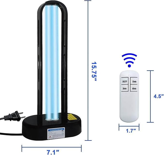 BAIMNOCM 3 Pack 38W UV Light Sanitizer, UVC Germicidal Lamp with Remote Control, UV Disinfection Light Bulb for Basement/Bedroom/Kitchen (2 Ozone Free + 1 Ozone)-Ruum Studio Home