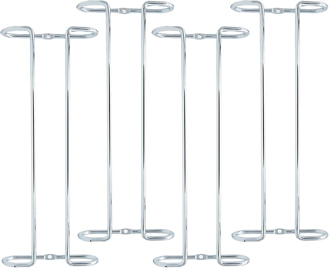 10 Inch Wine Glass Rack Under Cabinet Shelf Stemware Storage Hanging Hanger Organizer Glasses Holder with Drying Under Counter Metal for Kitchen and Bar Set of 4 Silver-Ruum Studio Home
