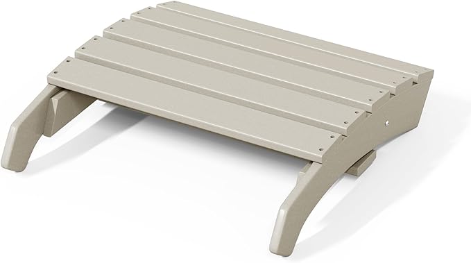 WestinTrends Dylan Outdoor Patio HDPE Adirondack Ottoman Footrest, Sand-Ruum Studio Home