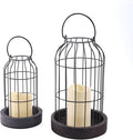 PHOSPHOR Rustic Farmhouse Decor Lantern Set of 2 Modern Farmhouse Decorative Indoor for Kitchen Fireplace Centerpiece Table Dinning Living Room-Ruum Studio Home