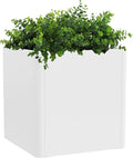 Large Outdoor Square Planter 20" L x 20" W x 21" H,White Square Planters for Indoor and Outdoor All-Weather Use-Ruum Studio Home