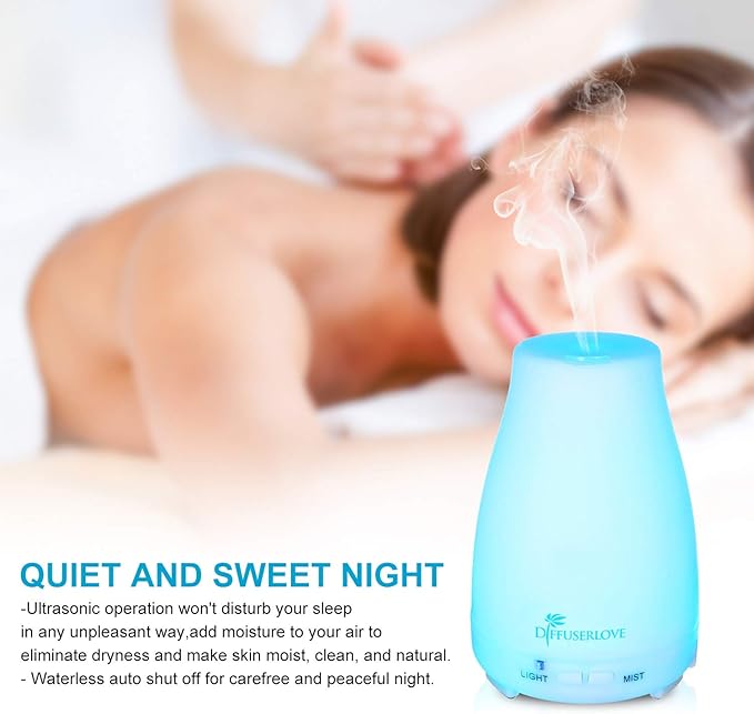 Diffuserlove Diffuser 2 Pack Essential Oil Diffuser 200ML Remote Control Ultrasonic Aromatherapy Diffuser Mist Humidifiers for Bedroom Office Yoga-Ruum Studio Home