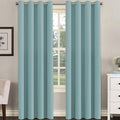 H.VERSAILTEX Blackout Window Treatment Curtains/Panels, Thermal Insulated Room Darkening Solid Grommet Drapes for Bedroom/Living Room Window (52 Inch by 108 Inch, Mineral Blue, Set of 2)-Ruum Studio Home