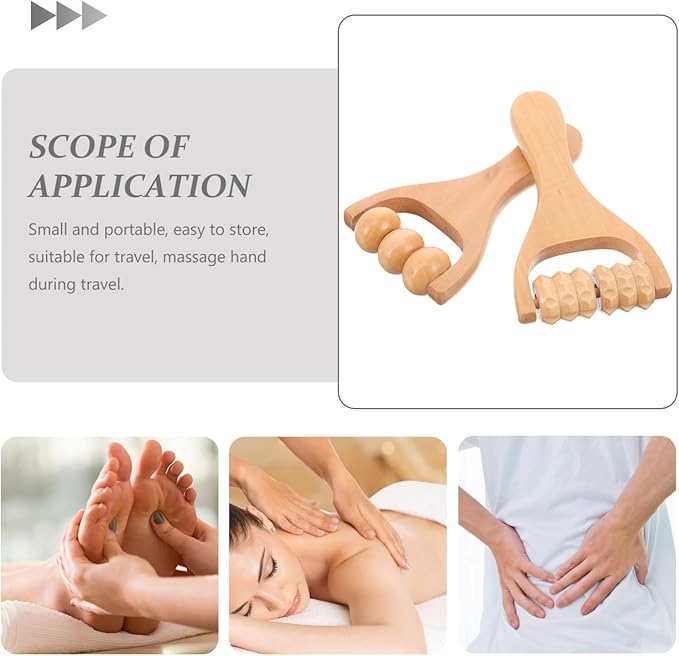 2pcs Wooden Massage Rollers Trigger Point Roller Muscle Relaxation Bead Massage Tools for Neck Back Leg Foot Arm-Ruum Studio Home