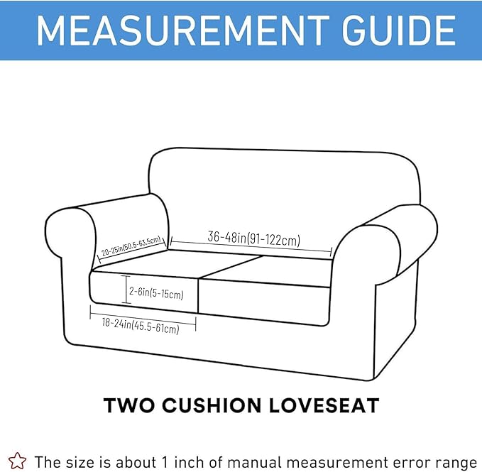 hyha Waterproof Couch Cushion Covers for Pets, Non Slip Sofa Seat Cover for Dogs Washable, Soft Thick Stretch Jacquard Fabric, Sofa Slipcovers with Elastic Bottom (2 Pieces, Light Grey)-Ruum Studio Home