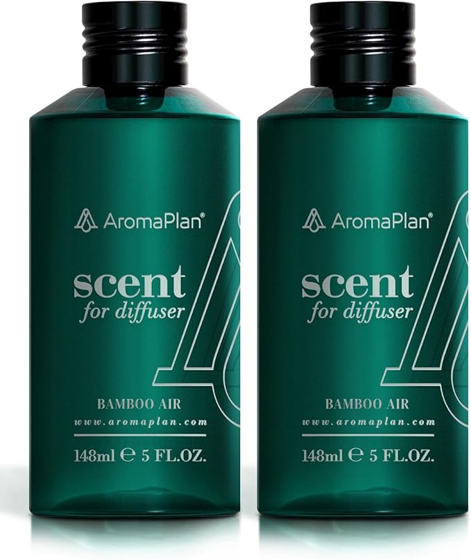 Aromaplan Hotel Scents Bamboo Air 5 Fl Oz (2 Pack), Luxury Aroma & Hotel Fragrance Diffuser Oil- Hotel Diffuser Oil for Aromatherapy- USA Made, Bigger Bottle, Bolder Aroma & Longer Lasting-Ruum Studio Home