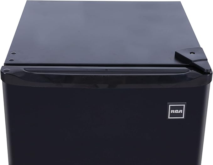 RCA RFR321-B-Black-COM RFR321 Single Mini Refrigerator-Freezer Compartment-Adjustable Thermostat Control-Reversible Doors-Ideal for Dorm, Office, RV, Garage, Apartment-Black Cubic Feet, 3.2 CU.FT-Ruum Studio Home