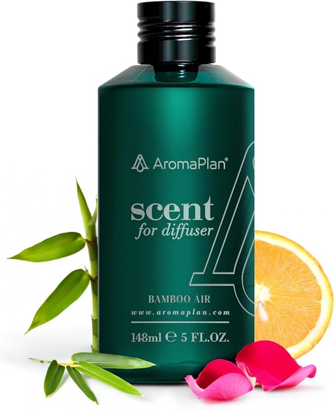 Aromaplan Hotel Scents Bamboo Air 5 Fl Oz (148ml), Home Luxury Aroma & Hotel Fragrance Diffuser Oil- Hotel Diffuser Oil for Aromatherapy- USA Made, Bigger Bottle, Bolder Aroma & Longer Lasting-Ruum Studio Home