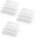 Acrylic Display Riser Stand Shelf Clear 4 Tier Cupcake Stand Perfume Display Holder Figures Desktop Decoration Organizer Showcase Toys Retail Display Rack Candy Dessert Buffet 4 Steps Collection (3 PACKS)-Ruum Studio Home