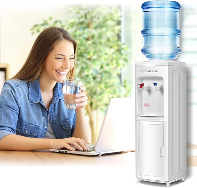 SAFEPLUS Top Loading Water Cooler Dispenser, Hot & Cold Freestanding Water Cooler Holds 5 Gallon Bottles Perfect for Home Office School UL & Energy-Saving Approved-Ruum Studio Home