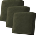 H.VERSAILTEX Velvet Stretch Couch Cushion Cover Plush Cushion Slipcover for Chair Loveseat Sofa Cushion Furniture Protector Seat Cushion Sofa Cover (3 Piece XL Sofa Cushion Covers, Olive)-Ruum Studio Home