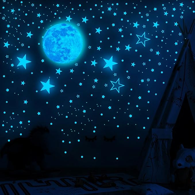 1049Pcs Glow in The Dark Stars and Moon for Ceiling, Wall Bedroom Chirldren's Room Stickers Decals Decor, Boys & Girls' Gifts-Ruum Studio Home