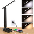 Addtam LED Desk Lamp, Power Strip with 3 Outlets 4 USB Charging Ports(2 USBC), 4 Modes 5 Level Brightness Touch Lamp, Small Desk Lamp for Home Office College Dorm Room Essentials, 10FT-Ruum Studio Home