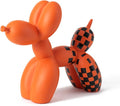 Vilead Resin Balloon Dog Statue with Checkered Pattern,Modern Home Decoration Trendy Animal Art Ornaments,Collection Figurine Bedroom Living Room Office Desktop Sculpture-Ruum Studio Home