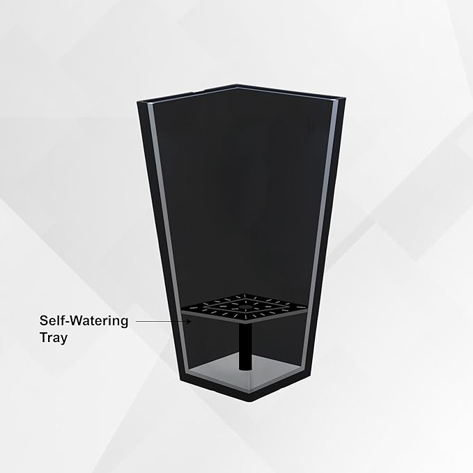 XBrand Modern 28-Inch Square Planter, Modern Tapered Planter Perfect for Indoor & Outdoor, Patio Décor, Set of 2-Ruum Studio Home