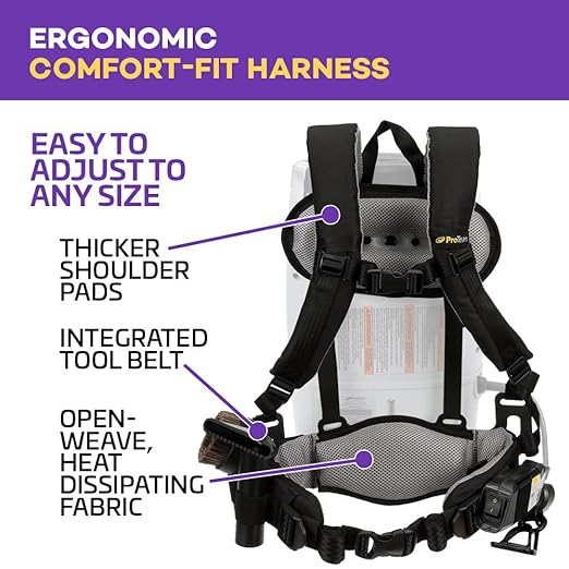 ProTeam Vacuum Backpack, ProVac FS 6 Commercial Backpack Vacuum Cleaner with HEPA Media Filtration and Small Business Kit, 6 Quart, Corded-Ruum Studio Home