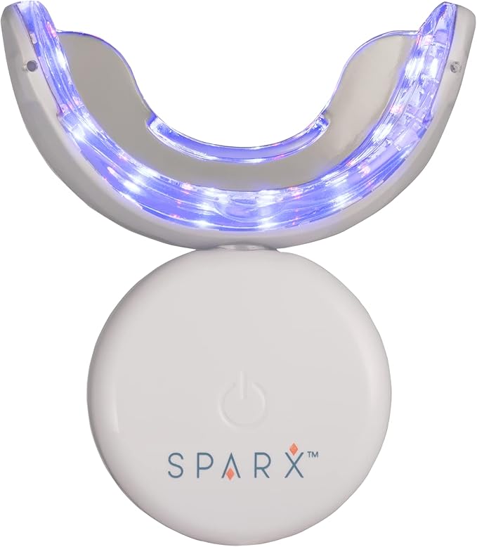 SPARX Wireless Teeth Whitening Kit with LED Light for Sensitive Teeth Remove Stains Like Coffee, Smoking, Wine. Whiten Smile for Long Lasting Results, Includes 3 Gel Syringes, 1 Dual LED Mouthpiece-Ruum Studio Home