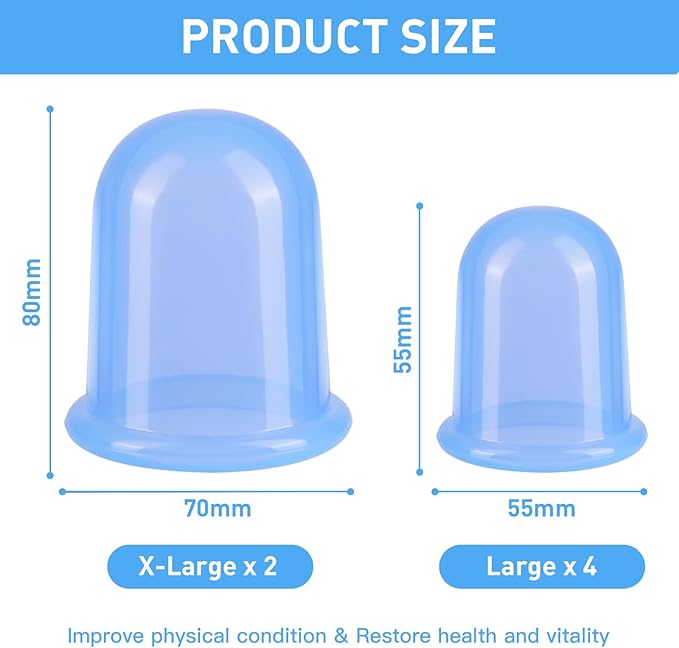 Silicone Cupping Therapy Set - Cupping Kit for Massage Therapy - Cellulite Remover Cupping Set - Anti Cellulite Cup Massager, Vacuum Suction Massage Cups for Cellulite Reduction-Ruum Studio Home