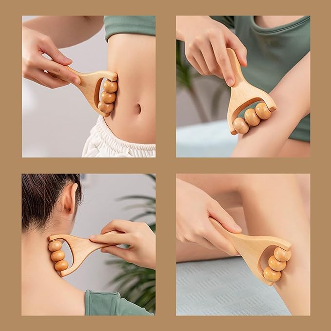 Relax Massage Ball Roller,Multi Functional Handheld Wooden Total Body Massager, Wooden Roller Massager Tool,1 Pieces.-Ruum Studio Home