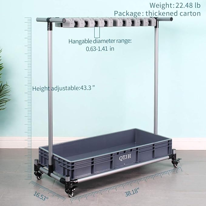 broom and mop holder put wet mops movable Commercial mop rack cleaning tool cart storage for garden garage organizer mop drain rack-Ruum Studio Home
