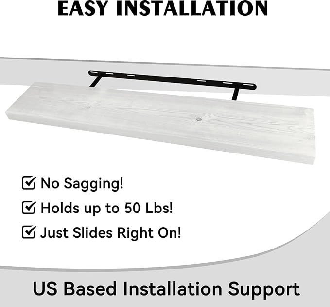 BGMG Wood Floating Shelves 36 inch Long, Wide Rustic Wooden Wall Shelves for Bathroom Living Room Bedroom Kitchen Farmhouse Set of 2-36x6.7x1.25 inch-White-Ruum Studio Home