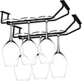 10.8 Inch Black Wine Glass Rack, Under Cabinet Wine Glass Holder Stainless Steel Stemware Rack - Hanging Stemware Holder for Cabinet Kitchen Bar, Set of 2-Ruum Studio Home