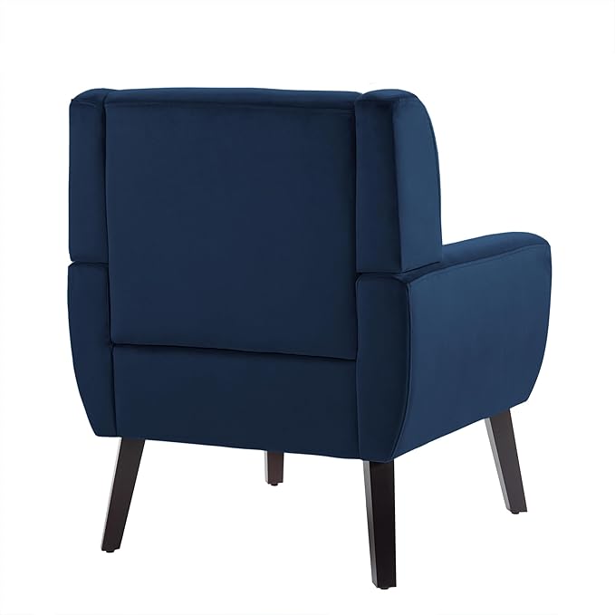 UIXE Velvet Accent Chairs Set of 2, Modern Arm Chair Mid-Century Living Room Armchair, Comfy Upholstered Button Tufted Reading Seat Bedroom Side Sitting, Royal Blue-Ruum Studio Home