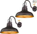 zeyu 2 Pack Outdoor Barn Light Fixtures, Farmhouse Gooseneck Wall Lights for Front Porch, 18" Dusk to Dawn Sensor Wall Sconces in Oil Rubbed Bronze Finish, 016-1BL-PC-2 ORB-Ruum Studio Home