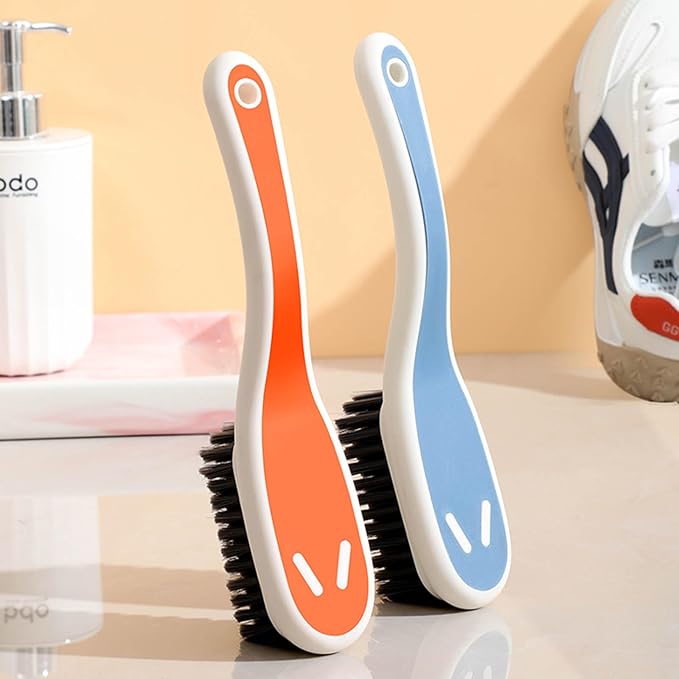 Soft Bristle Scrub Cleaning Brush Stain Remover Brush Fabric Cleaning Brush Laundry Brush Small Scrub Brush Cleaner Household Cleaning Brushes for Carpet, Clothes, Bathroom,Sneaker-2 Pack (Orange)-Ruum Studio Home