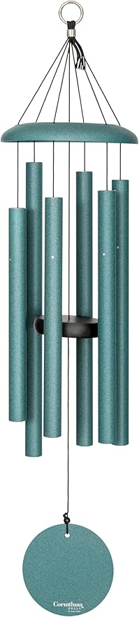 Corinthian Bells by Wind River - 30 inch Patina Green Wind Chime for Patio, Backyard, Garden, and Outdoor Decor (Aluminum Chime) Made in The USA-Ruum Studio Home