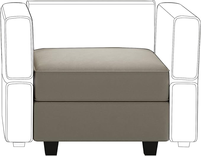 Belffin Storage Ottoman Module for Modular Sectional Sofa Square Seat Cube Velvet Foot Stool Grey-Ruum Studio Home
