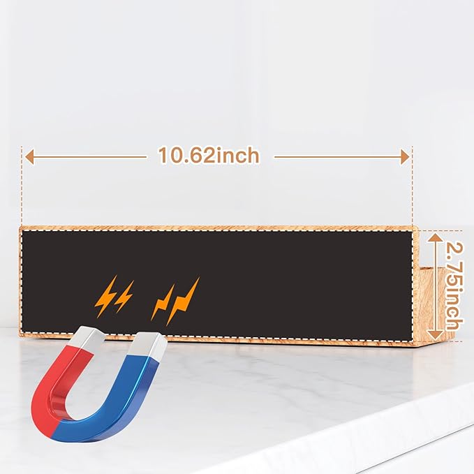 Magnetic Spice Rack for Refrigerator, Kitchen Organizer and Storage Shelf, Woodgrain (4 Pack)…-Ruum Studio Home