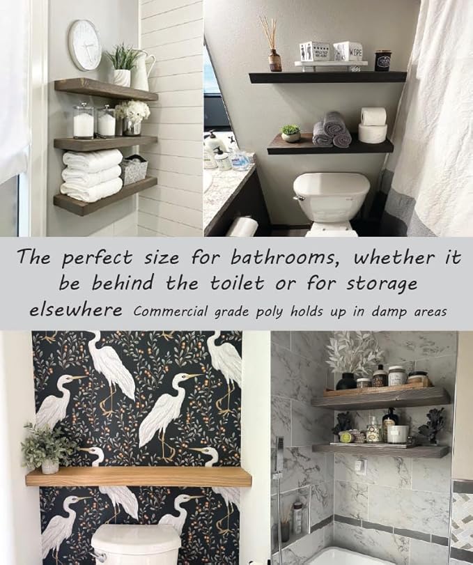 joelsantiques 36 Inch Wooden Floating Shelves for Wall - 36x8x2 in - Made of Natural Wood - Heavy Duty Rustic Wall Shelves - Made in USA - Perfect for Living Room, Kitchen - Mocha-Ruum Studio Home