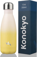 Insulated Water Bottles,12 oz Double Wall Stainless Steel Vacumm Metal Flask for Sports Travel,Lemon-Ruum Studio Home