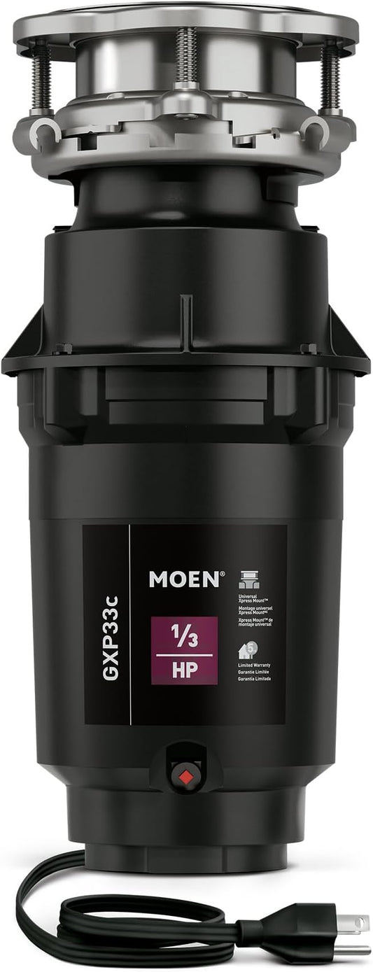 Moen Lite Series PRO Compact Continuous Feed Garbage Disposal for Kitchen Sink with Power Cord, GXP33C-Ruum Studio Home