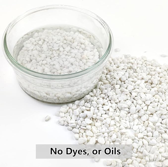 5LB Succulent and Cactus Gravel Pebbles, 1/5 Inch White Natural Decorative Polished Stones, River Rocks for Plants, Vases, Aquariums, Terrarium and Outdoor Gardening-Ruum Studio Home