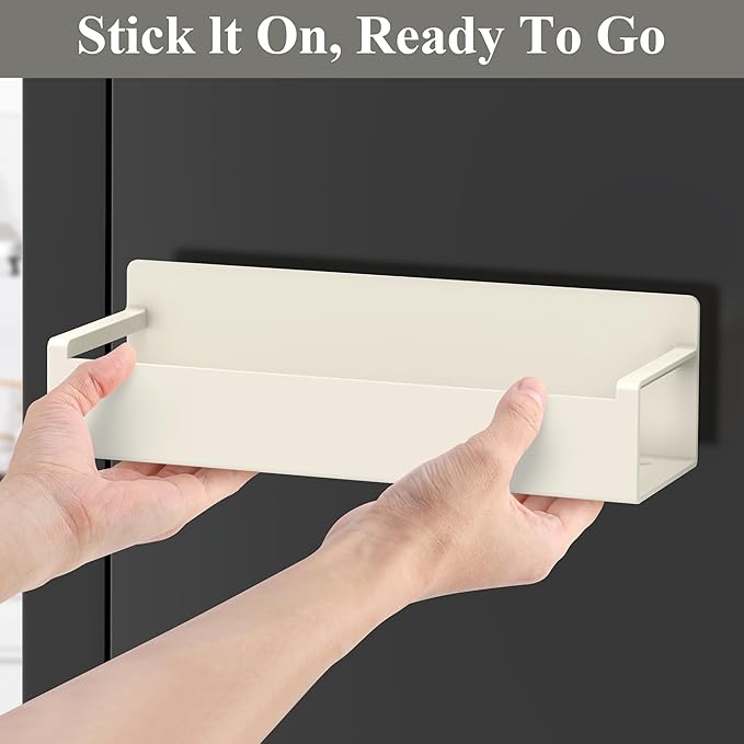 4 Pack Magnetic Spice Rack Organizer for Refrigerator and Oven, Cream White Fridge Organizers and Storage for Kitchen-Ruum Studio Home