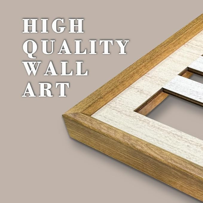 IARTTOP Large Boho Wood Wall Art Framed 16x32 Inch Mid century Modern Wooden Wall Decor Abstract Bohemian Minimalist Art Decor for Bedroom Living Room Office Set of 3-Ruum Studio Home