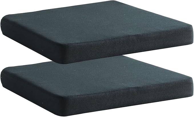 Chair Cushion for Dining Chairs with Ties Set of 2 Non Slip Memory Foam Kitchen Room Chair Pads for Outdoor Patio Furniture 17x16 Inch, Black-Ruum Studio Home