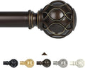 Bronze Farmhouse Curtain Rods for Windows:66-120 Inch Heavy Duty Adjustable Curtain Rod for Bedroom Living Room,Boho Decorative Rustic Drapery Rods with Vintage Coastal Finial,Antique Bronze-Ruum Studio Home