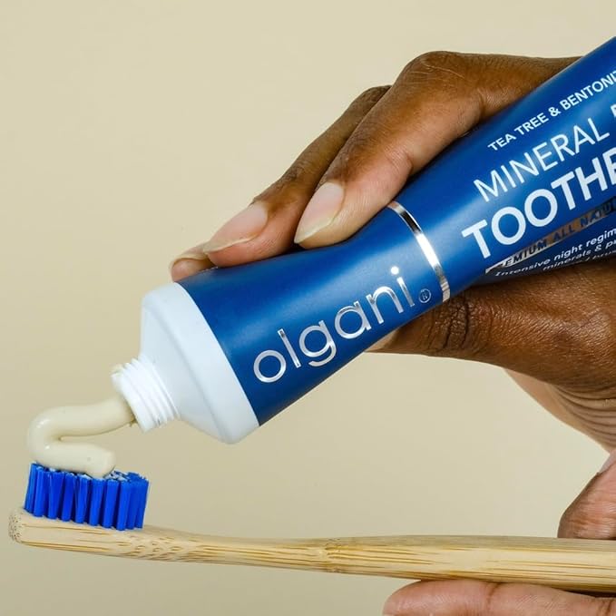 | Mineral Rich Toothpaste | Remineralizing Night-Time Formula with Bentonite Clay | Flouride-Free | Coconut Oil | Tea Tree & Peppermint | Safe for Kids | 2.53 Fl.Oz-Ruum Studio Home