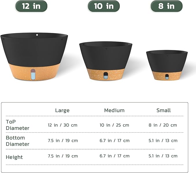 ZMTECH 8 Inch Hanging Planters for Indoor Plants, Hanging Baskets for Plants Outdoor with Visible Water Level, Hanging Flower Pots with Drainage Holes & Removable Tray(2 Pack, Gray)-Ruum Studio Home