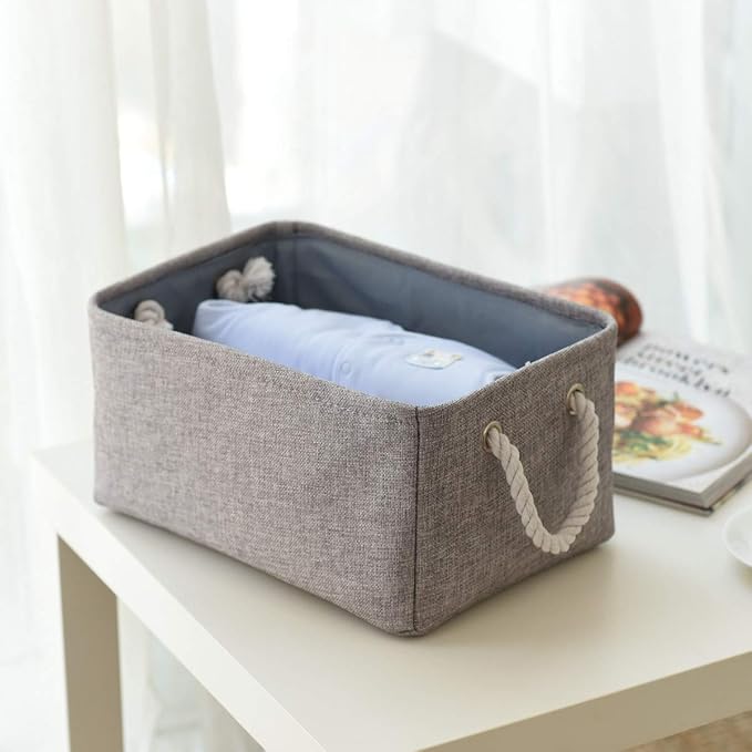 TheWarmHome Large Storage Bins Basket, 2 Pack Grey Fabric Storage Cubes for Changing Table Nursery Livingroom Kidsroom Playroom Toy, Collapsible Storage Baskets for organizing Shelves Closet-Ruum Studio Home