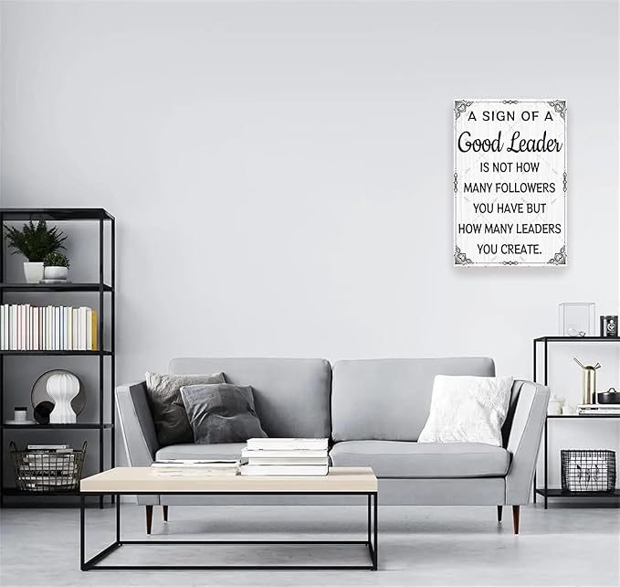 DZQUY Good Leader Metal Sign –12x8 Inches Inspirational Wall Art with Vintage Retro Design, Motivational Office & Home Decor for Living Room, Bedroom-Ruum Studio Home