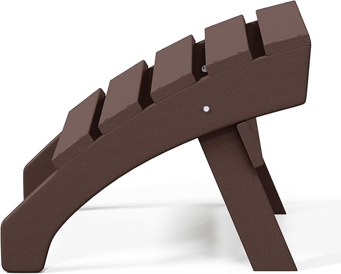 WestinTrends Dylan Outdoor Patio HDPE Adirondack Ottoman Footrest, Dark Brown-Ruum Studio Home