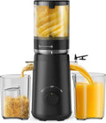 Juicer Machines, TUUMIIST Cold Press Juicer with 5.3" Extra Large Feed Chute Fit Whole Fruits & Vegetables Easy to Clean, High Juice Yield, BPA Free (Black)-Ruum Studio Home
