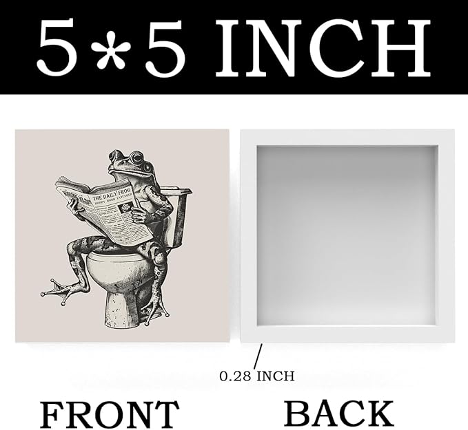 Funny Bathroom Decor, Funny Bathroom Wall Art, Black and White Bathroom Decor, Cute Bathroom Decor, Bathroom Decor for Shelves, Wooden Box Decor Sign for Home Farmhouse Office Living Room Table Shelf-Ruum Studio Home